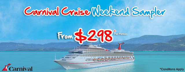 Weekend Sampler by Carnival Cruises for 2 Nights